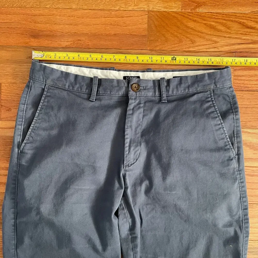 J. Crew Factory Flex Straight Leg Pants Mens 33x30 Blue Chino H3186